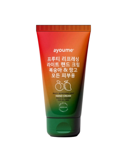 [AYOUME] Крем для рук с ПЕРСИКОМ и МАНГО Fruity Refreshing Light Hand Cream With Peach and Mango Extracts, 60мл