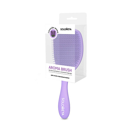 [Solomeya] Расческа для сухих и влажных волос АРОМАТ ЛАВАНДА Wet Detangler Brush Cushion Lavender, 1шт