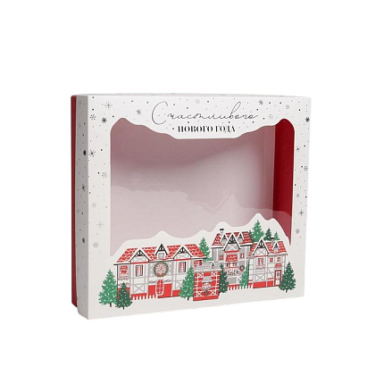 Коробка подарочная новогодняя складная «С Новым годом», 23.5×20.5×5.5см
