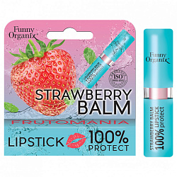 [FUNNY ORGANIX] Защитный бальзам для губ STRAWBERRY 100% Protect, 3.5гр