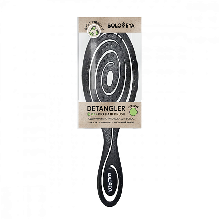 [Solomeya] Подвижная био-расческа для волос ЧЕРНАЯ Detangling Bio Hair Brush Black, 1шт