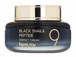 [FARMSTAY] Крем для лица с муцином улитки и пептидами Black Snail & Peptide9 Perfect Cream, 55 мл