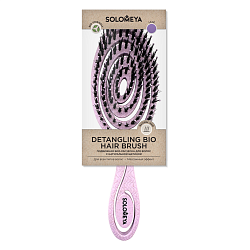 [Solomeya] Подвижная био-расческа для волос c натуральной щетиной Сиреневая  Detangling bio hair brush with natural boar bristle Lilac, 1шт