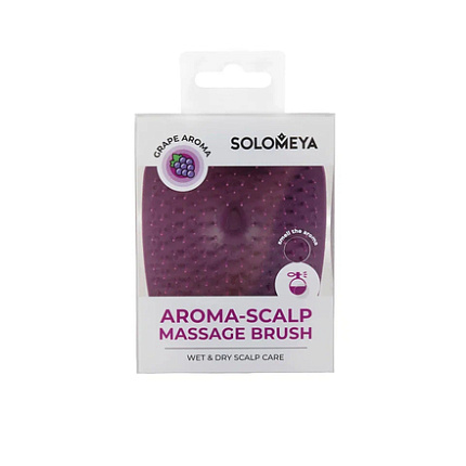 [Solomeya] Арома-щетка массажная для головы и мытья волос ВИНОГРАД Aroma-Scalp Massage Brush Grape, 1шт