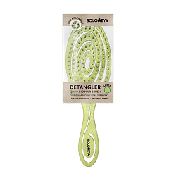 [Solomeya] Подвижная био-расческа для волос ЗЕЛЕНАЯ Detangling Bio Hair Brush Green, 1шт
