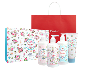 [Rosemine] Набор для ухода за телом АРОМАТ ЦВЕТУЩЕЙ РОЗЫ Steam Soft Body Gift Set!, 300мл/300мл/300мл/100мл