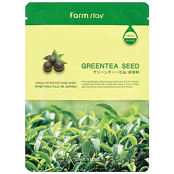 [FARMSTAY] Тканевая маска для лица ЗЕЛЕНЫЙ ЧАЙ Visible Difference Mask Sheet Green Tea Seed, 23мл