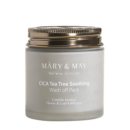 [MARY&MAY] Глиняная маска ЗЕЛЕНЫЙ ЧАЙ/ЦЕНТЕЛЛА для чувствительной кожи лица Cica TeaTree Soothing Wash off Pack, 125гр