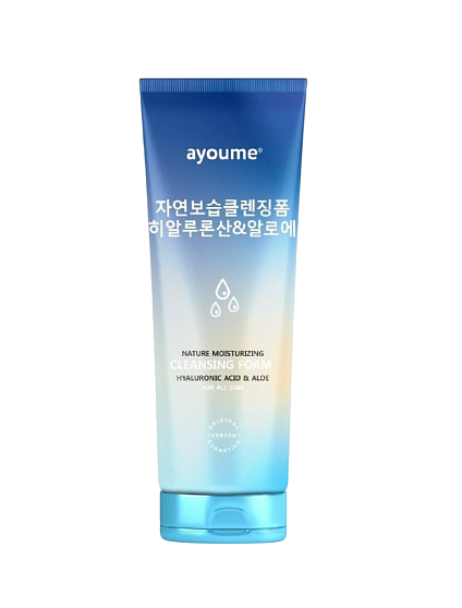 [AYOUME] Пенка для лица увлажняющая с ГИАЛУРОНВОЙ КИСЛОТОЙ и АЛОЭ Nature Moisturizing Cleansing Foam Hyaluronic Acid & Aloe, 100мл