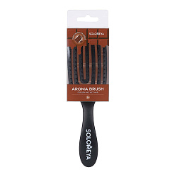 [Solomeya] Расческа массажная для волос с НАТУРАЛЬНОЙ ЩЕТИНОЙ, Коричневая Hair Brush With Natural Boar Bristle, Brown, 1шт