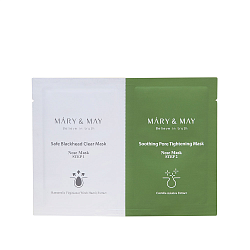 ОСГ 05.2025 [MARY&MAY] НАБОР для удаления черных точек ПАТЧИ/ПАЛОЧКИ Daily Safe Black Head Clear Nose Mask, 7гр*10шт