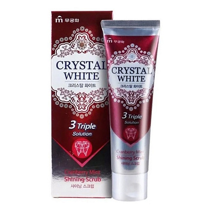 [MUKUNGHWA] Зубная паста ОТБЕЛИВАЮЩАЯ С АРОМАТОМ КЛЮКВЫ и МЯТЫ Crystal White, 110гр