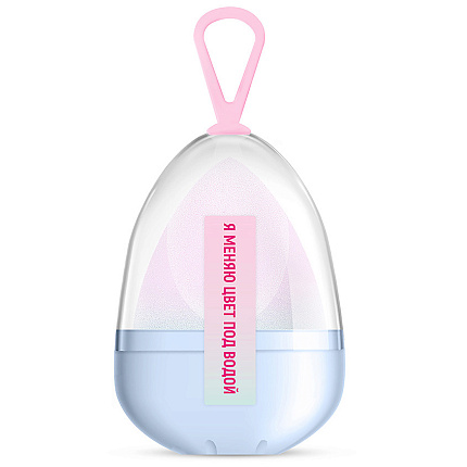 [Solomeya] Косметический спонж для макияжа, меняющий цвет Color Changing blending sponge Blue-pink, 1шт