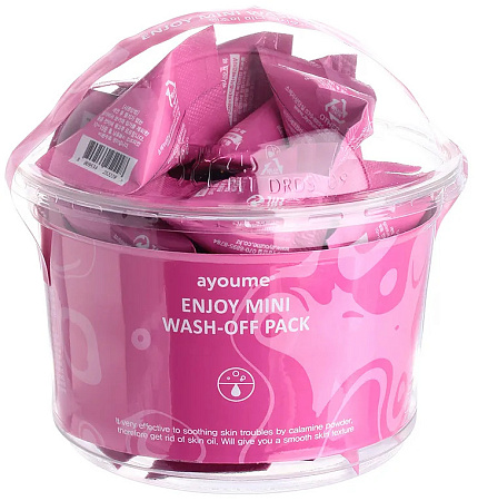[AYOUME] Маска для лица у спокаивающая с КАЛАМИНОВОЙ ПУДРОЙ Enjoy Mini Wash-off Pack, 30шт*3гр