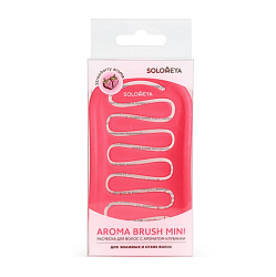 [Solomeya] Мини-расческа для сухих и влажных волос АРОМАТ КЛУБНИКИ Wet Detangler Brush Paddle Strawberry Mini, 1шт
