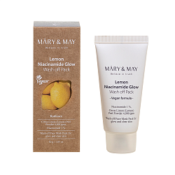 [MARY&MAY] Маска глиняная для лица ОСВЕТЛЯЮЩАЯ С ЛИМОНОМ И НИАЦИНАМИДОМ Lemon Niacinamide Glow Wash off Pack, 30 гр
