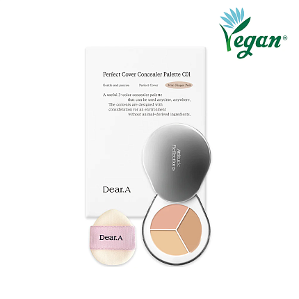 [Dear.A] Консилер для лица ПАЛЕТКА/СКУЛЬПТОР Perfect Cover Concealer Palette С01, 1.3гр*3шт