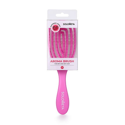 [Solomeya] Расческа для сухих и влажных волос АРОМАТ МАЛИНЫ Wet Detangler Brush Oval Raspberry, 1шт