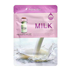 [FARMSTAY] Тканевая маска для лица с молочными протеинами Visible Difference Mask Sheet Milk, 23мл