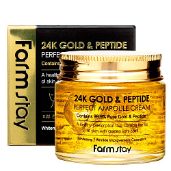 [FARMSTAY] Крем ампульный с золотом и пептидами 24K Gold&Peptide Perfect Ampoule Cream
