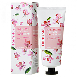 [FARMSTAY] Крем для рук с экстрактом лепестков вишни Pink Flower Hand Cream Cherry Blossom, 100мл