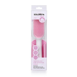 [Solomeya] Расческа для чувствительной кожи головы в футляре РОЗОВАЯ Hair Brush for sensitive scalp