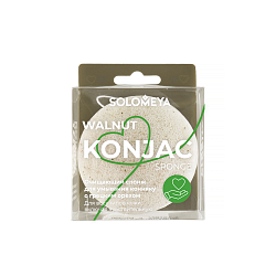 [Solomeya] Очищающий спонж для умывания конняку с грецким орехом Konjac Sponge with Walnut, 1шт