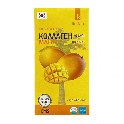 [JINSKIN] Коллагеновое желе со вкусом манго в стиках Mango jelly in sticks, 20гр*10шт