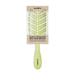 [Solomeya] Массажная био-расческа для волос Зеленая Scalp massage bio hair brush Green, 1 шт