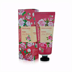 [FARMSTAY] Крем для рук с экстрактом лепестков розы Pink Flower Blooming Hand Cream Pink Rose, 100мл