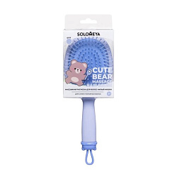 [Solomeya] Массажная расческа для волос Милый Мишка, Голубая Cute Bear Massage Hair Brush, Blue, 1шт